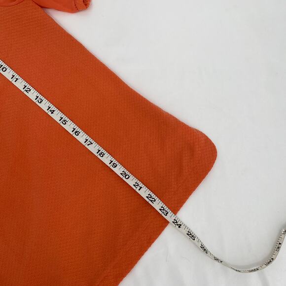 Promod Round Mesh Neck Short Sleeve Blouse Orange Women's Size 6 - Picture 9 of 9